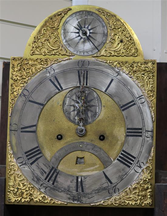A George III inlaid oak longcase clock, by Jon Nevill of Norwich, H.240cm